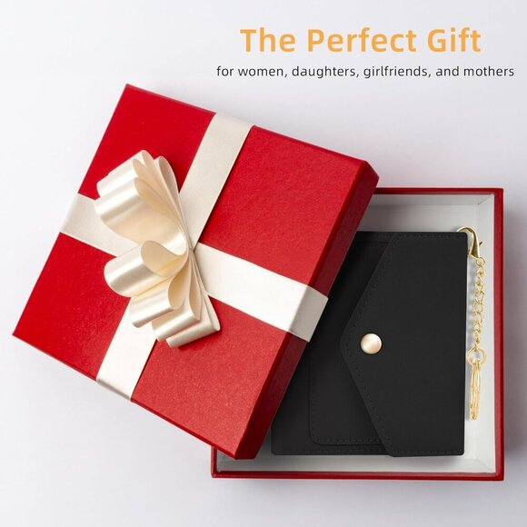 Women’s RFID Blocking Leather Small Wallet with Coins and Keychain - Picture 6 of 7